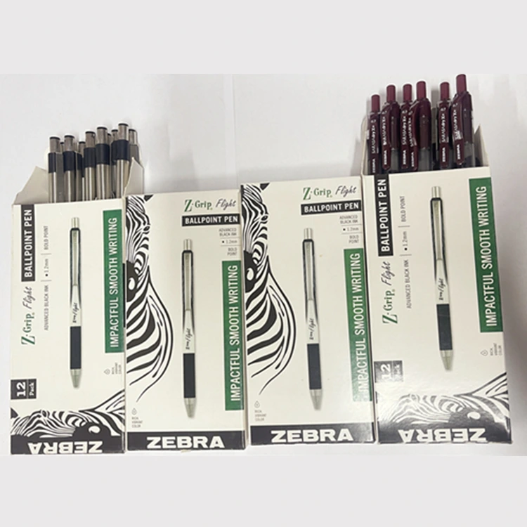 ZEBRA 펜 회사---요구사항에 따라 상자에 포장하는 다양한 종류의 펜.